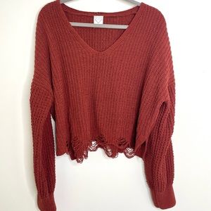 VINTAGE Distressed Rust Sweater (SIZE L)